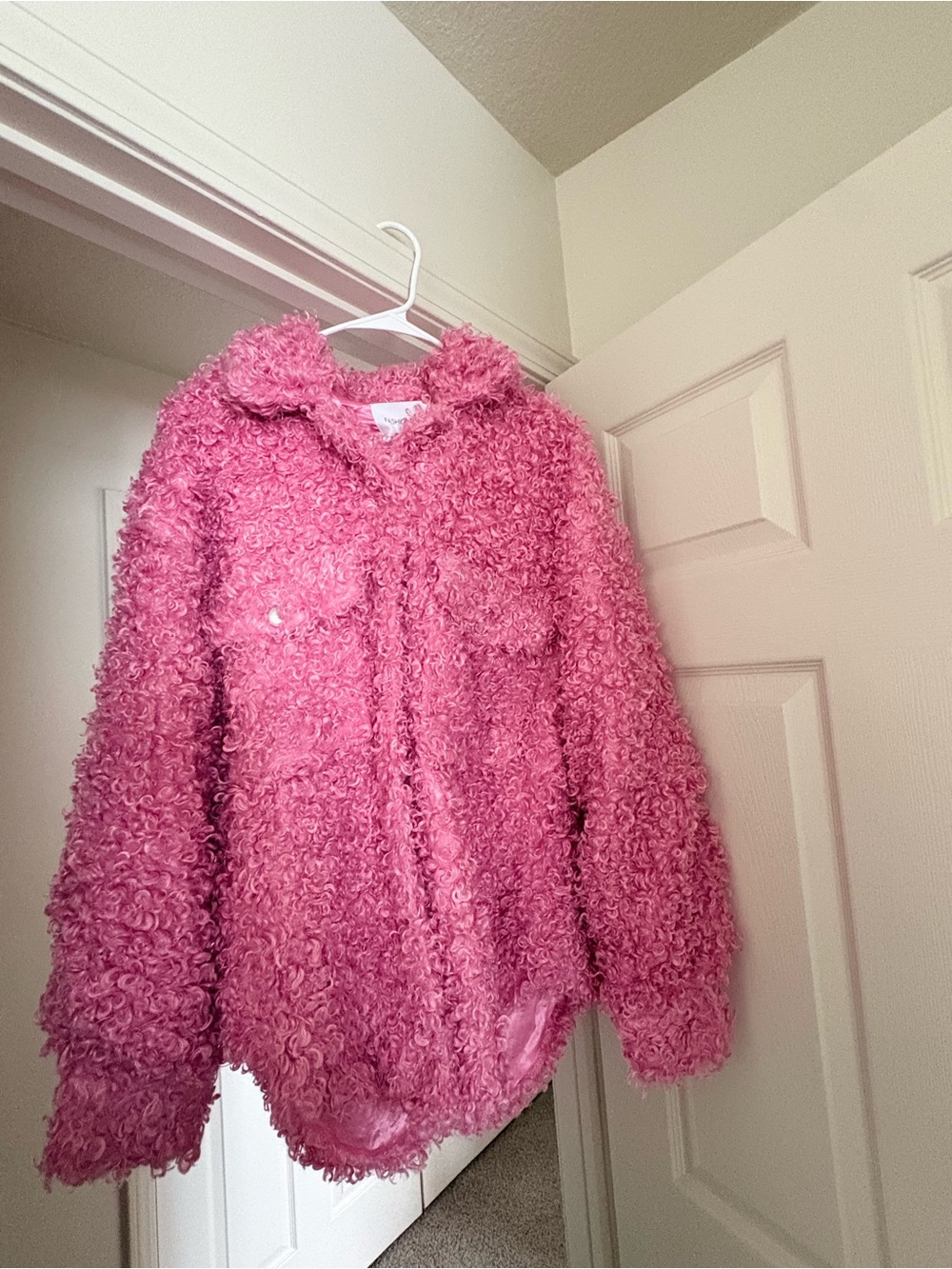 Pink Fuzzy Shag Jacket